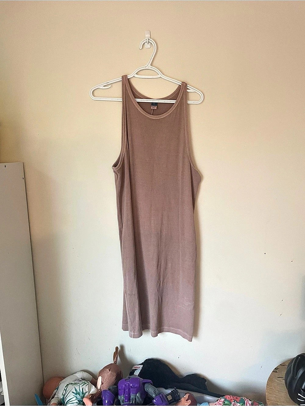 Old Navy Sleeveless Ribbed Maxi Dress in Brown XXL